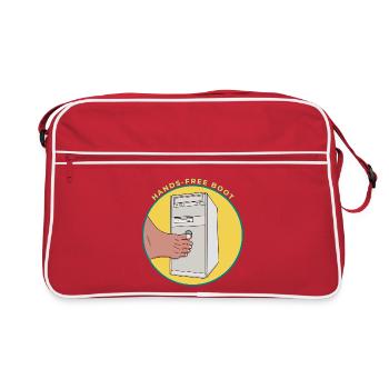 Hands Free Boot Vintage Computer Tower Funny Gamer - Retro Bag - red/white - Front
