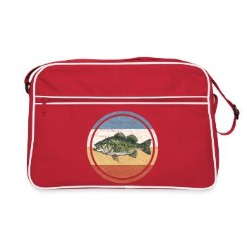 Bass in a retro circle - Retro Bag - red/white - Front