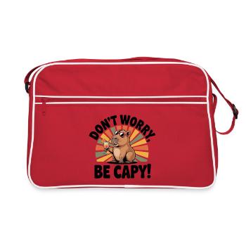 Dont Worry Be Capy! Side Pose - Retro Bag - red/white - Front