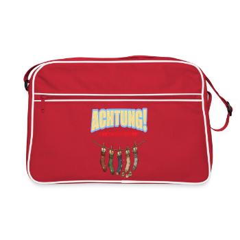 Achtung! Vermögensregister kommt - Retro Tasche - Rot/Weiß - Vorne