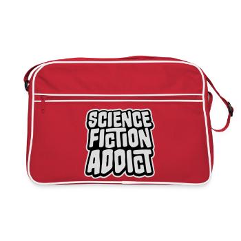 Science Fiction Addict Sci Fi Lover Quote Text - Retro Bag - red/white - Front