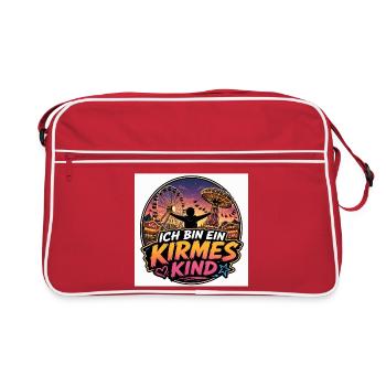 Ich bin ein Kirmes Kind - Retro Tasche - Rot/Weiß - Vorne