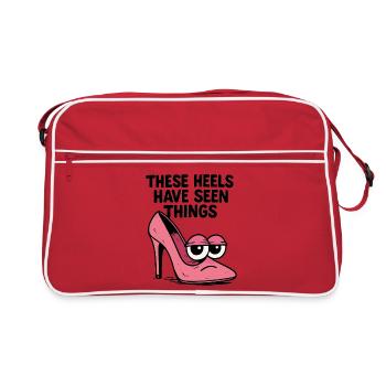 Ces talons ont vu des choses | Talons hauts comiques - Sac Retro - rouge/blanc - Devant