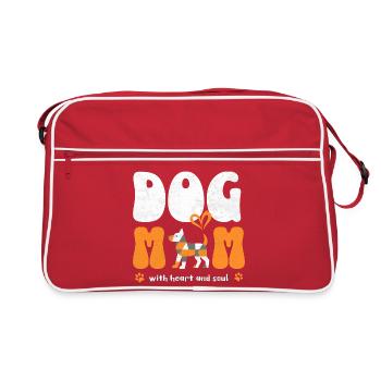 Maman de chien Maman de chien qui dit Cadeau de t-shirt - Sac Retro - rouge/blanc - Devant