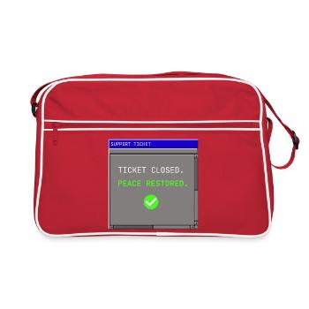 Support Ticket Closed IT Peace Restored Humor - Retro Bag - red/white - Front