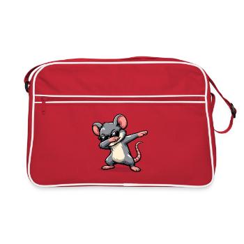 Dabbing Mouse - Retro Bag - red/white - Front