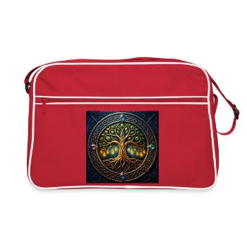 Arbre mystique aux bijoux et nœuds - Sac Retro - rouge/blanc - Devant