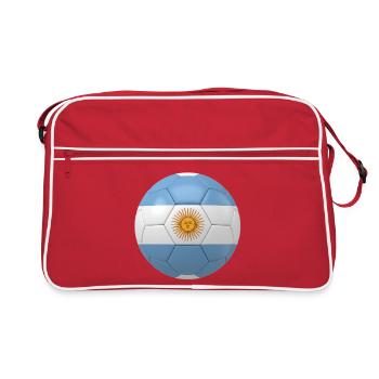 LE DRAPEAU DE L’ARGENTINE SUR UN BALLON DE FOOTBALL - Sac Retro - rouge/blanc - Devant