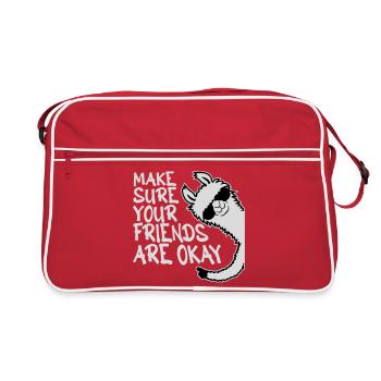 Make Sure Your Friends Are Okay Llama Sunglasses - Retro Bag - red/white - Front