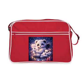 Panda céleste Nephalim avec bébés nuages - Sac Retro - rouge/blanc - Devant