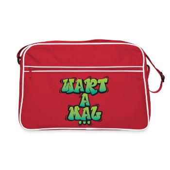 Wart A Mal – Funny Dialect Saying Design - Retro Bag - red/white - Front