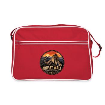 Great Wall of China Vintage Travel Badge - Retro Bag - red/white - Front