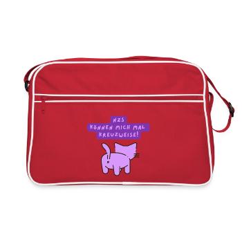 NZS können mich mal kreuzweise! - Retro Tasche - Rot/Weiß - Vorne