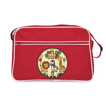 WILD ONE Animal Joy Circle Badge - Retro Bag - red/white - Front