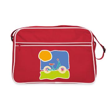 Vélo d’enfant coloré – Balade et liberté - Sac Retro - rouge/blanc - Devant
