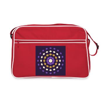 Golden purple mandala on night background - Retro Bag - red/white - Front