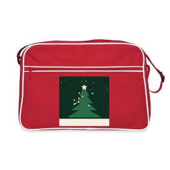 Minimalist Christmas Tree Green Star - Retro Bag - red/white - Front