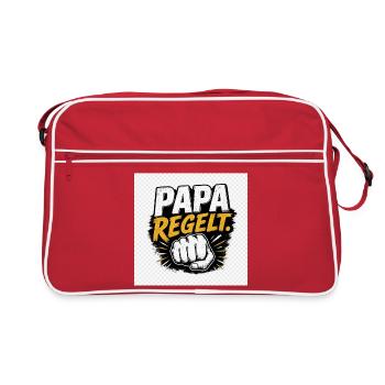 Papa regelt Kraftvoller Comicstil - Retro Tasche - Rot/Weiß - Vorne