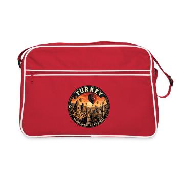 Turkey Cappadocia Balloons Vintage Travel Badge - Retro Bag - red/white - Front