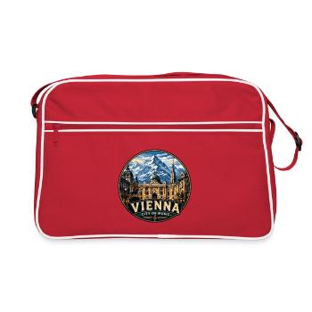 Autocollant vintage de voyage Vienne Autriche rétro - Sac Retro - rouge/blanc - Devant