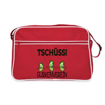 Abschied Kollegen Gurkenverein - Retro Tasche - Rot/Weiß - Vorne