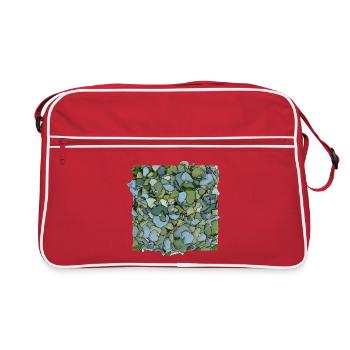 Blue Hydrangeas – Modern Floral Illustration - Retro Bag - red/white - Front