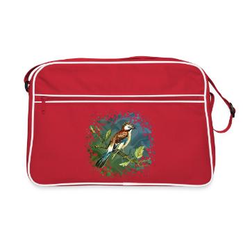 Oiseau coloré - Sac Retro - rouge/blanc - Devant