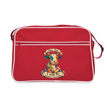 Un jour, je volerai parce que je suis fou - Sac Retro - rouge/blanc - Devant