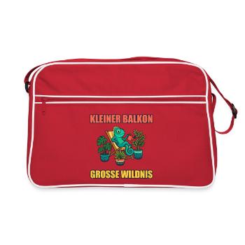 Kleiner Balkon, große Wildnis - Retro Tasche - Rot/Weiß - Vorne