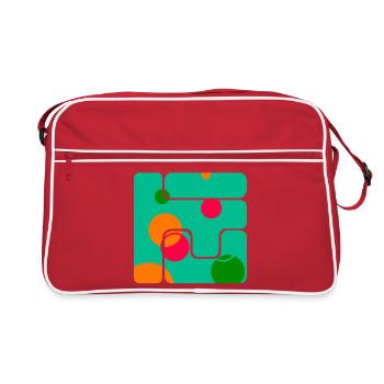 Geometrische Formen Kunst Design - Retro Tasche - Rot/Weiß - Vorne
