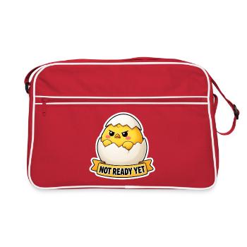Dessin animé mignon poussin en colère en coquille d’œuf - Sac Retro - rouge/blanc - Devant