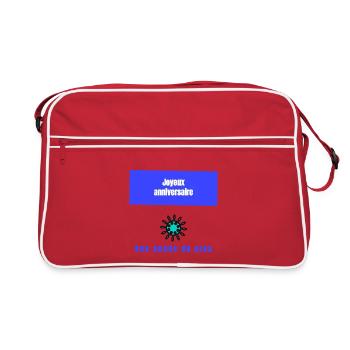JOYEUX ANNIVERSAIRE. HAPPY BIRTHDAY. ANNIVERSAIRE. - Sac Retro - rouge/blanc - Devant
