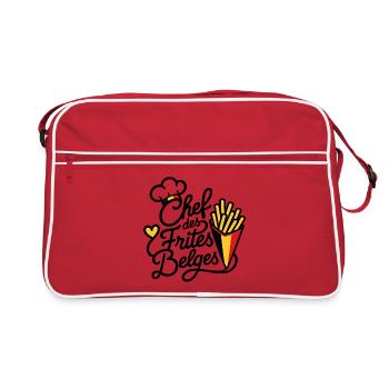 Chef des Frites Belges — Fierté Belge - Sac Retro - rouge/blanc - Devant