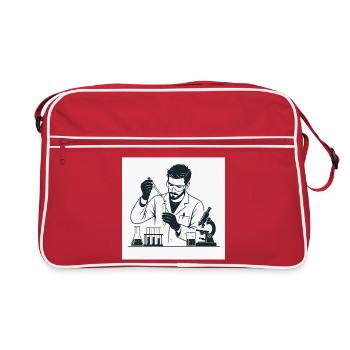 Scientifique de laboratoire avec pipette - Sac Retro - rouge/blanc - Devant