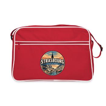 Retro Strasbourg Petite France Badge - Retro Bag - red/white - Front