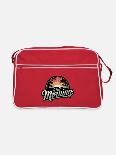 Ein neuer Morgen - Retro Tasche - Rot/Weiß
