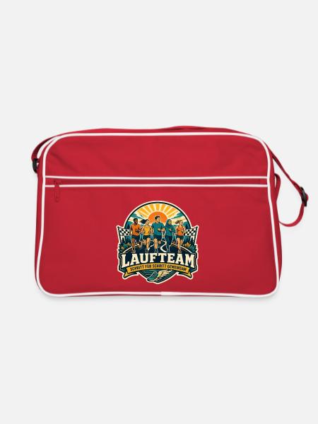 Laufteam – Schritt für Schritt gemeinsam - Retro Tasche - Rot/Weiß
