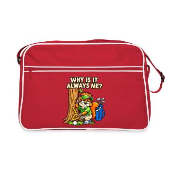 Lustiger Golfer – Why Is It Always Me? - Retro Tasche - Rot/Weiß - Vorne