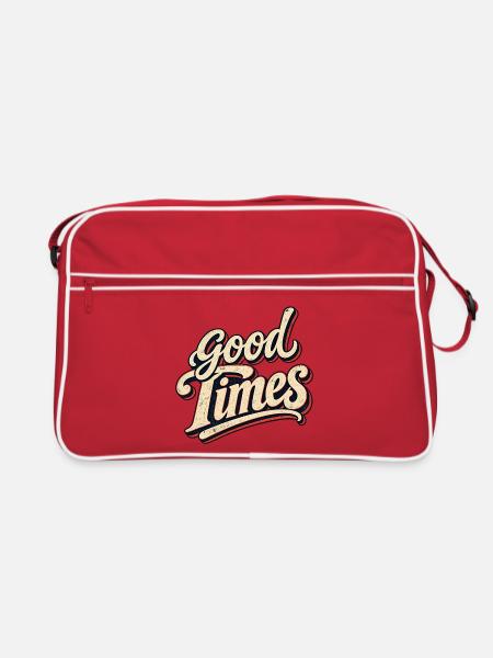 Good Times Retro Script - Retro Tasche - Rot/Weiß