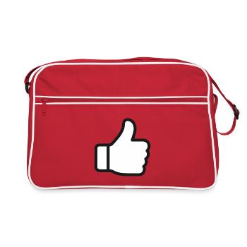 Daumen hoch wie ein Symbol - Retro Tasche - Rot/Weiß - Vorne
