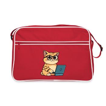 Coding Cat - Retro Tasche - Rot/Weiß - Vorne