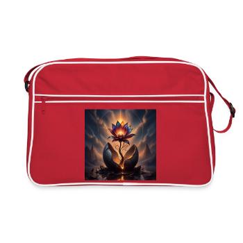 Blume - Retro Tasche - Rot/Weiß - Vorne