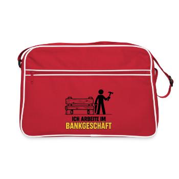 Im Bankgeschäft tätig - Retro Tasche - Rot/Weiß - Vorne