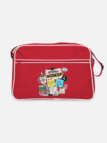 Offiziell Nutznießer Büro Chaos - Retro Tasche - Rot/Weiß
