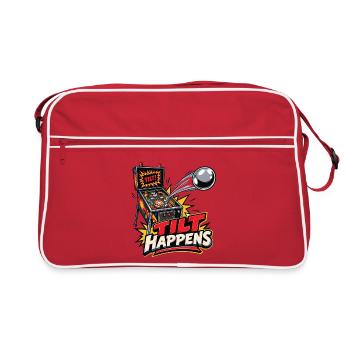 Tilt passiert in der Flipperhalle - Retro Tasche - Rot/Weiß - Vorne