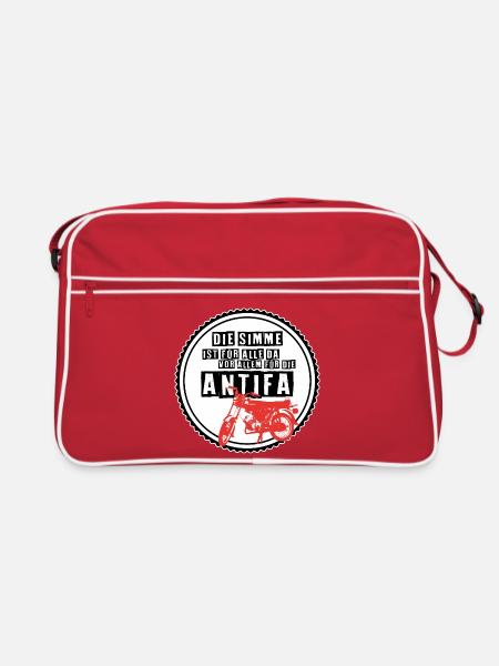Die Simme ist für alle da (dunkel) - Retro Tasche - Rot/Weiß