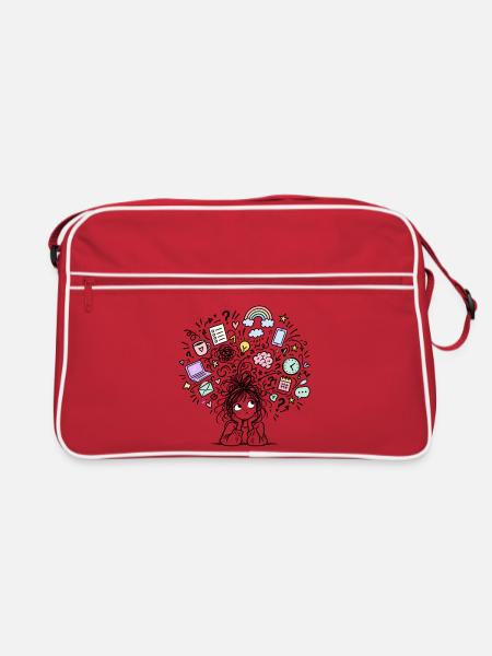 adhs-brain - Retro Tasche - Rot/Weiß
