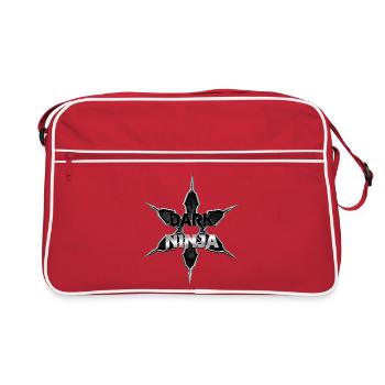 Dunkler Ninja Emblem Sternlogo - Retro Tasche - Rot/Weiß - Vorne