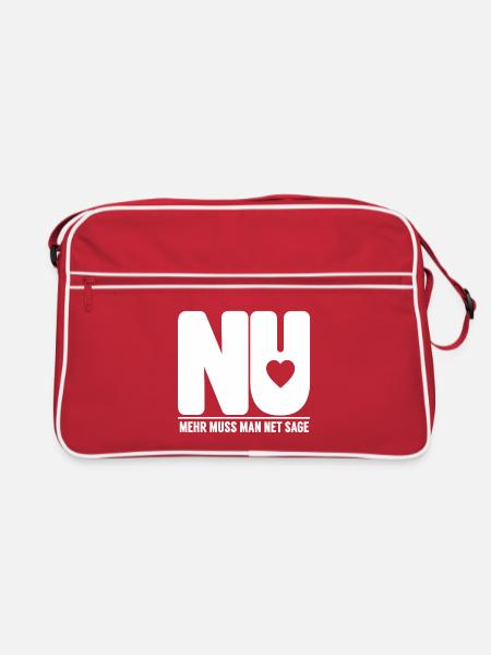Nu Schwäbisch Dialekt Spruch Statement T-Shirt - Retro Tasche - Rot/Weiß