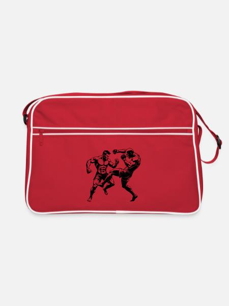 MMA-Kämpfer - Retro Tasche - Rot/Weiß
